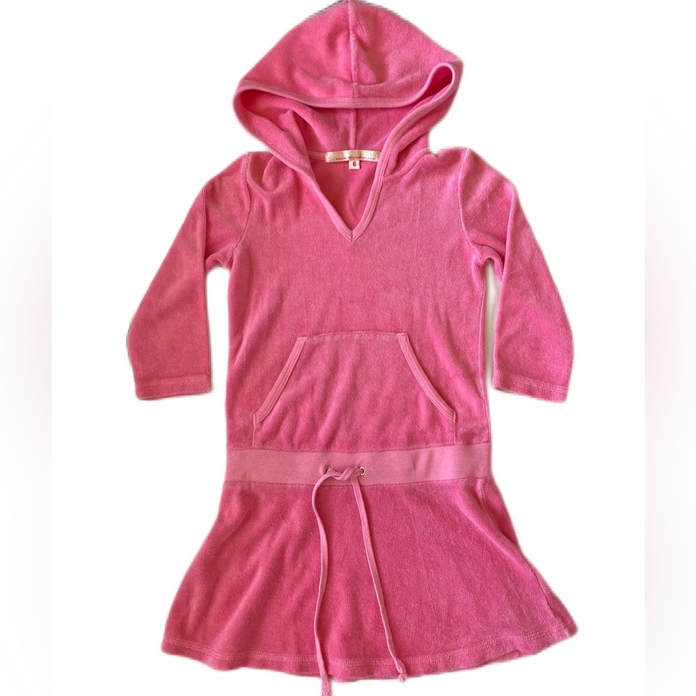 Juicy Couture Pink Hooded Terry Coverup Size 6